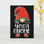 Carte The Yoga Gnome Elf Matching Family Group Christmas (Fleur jaune)