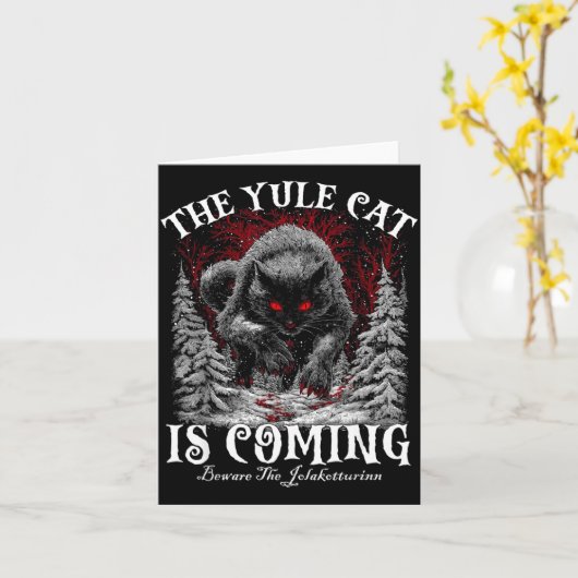 Carte The Yule Cat Is Coming  (Fleur jaune)