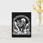 Carte The Yule Cat Is Coming Beware Jolakotturinn Quote  (Fleur jaune)