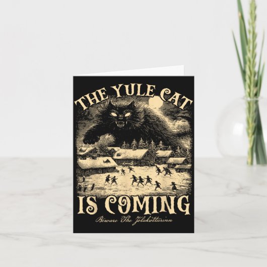 Carte The Yule Cat Is Coming Gothic Christmas Winter Sol (Devant)