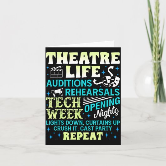Carte Theatre Nerd Actor Funny Musical Theater Geek Thes (Devant)