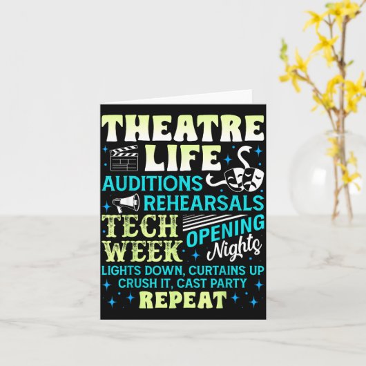 Carte Theatre Nerd Actor Funny Musical Theater Geek Thes (Fleur jaune)