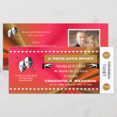 Carte Théâtre Playbill Show Billets Thème Mariage (Devant / Derrière)