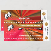 Carte Théâtre Playbill Show Billets Thème Mariage (Devant / Derrière)