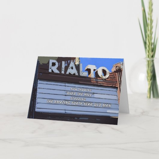 Carte Théâtre Quarante Anniversaire "Over Hill" (Devant)