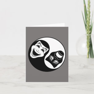 Carte Théâtre Yin Yang Design - Masques de comédie et de