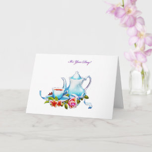 Carte Théière avec thé Fête des mères