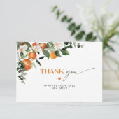 Carte Thème agrumes moderne douche nuptiale merci (Debout devant)
