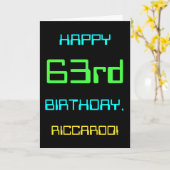 Carte Thème amusant de l'informatique numérique 63ème an (Fleur jaune)