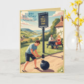 Carte Thème anniversaire drôle avec boisson (Fleur jaune)