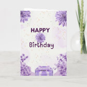 Carte Thème Anniversaire Violet (Dos)