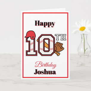 Carte Thème Baseball Happy 10th Sport Anniversaire Salut