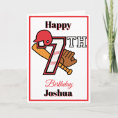 Carte Thème Baseball Happy 7th Sport Anniversaire Saluta (Devant)