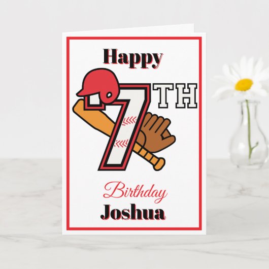 Carte Thème Baseball Happy 7th Sport Anniversaire Saluta (Petite plante)