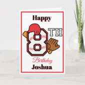 Carte Thème Baseball Happy 8th Sport Anniversaire Saluta (Devant)