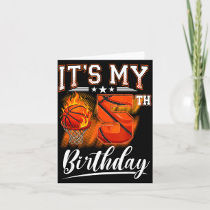 Carte thème basket-ball pour 5e anniversaire 5 ans anniv
