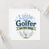 Carte thème bébé garçon golf (Devant/Arrière en situation)