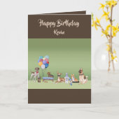 Carte Thème Chien Personnalisé Joyeux Anniversaire Perso (Fleur jaune)