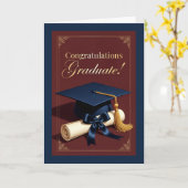 Carte Thème Classique de Réussite de Diplômé (Fleur jaune)
