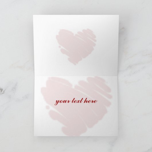 Carte Thème d'amour des coeurs (Intérieur)