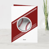 Carte Thème d'anniversaire de joueur de baseball de base (Dos)