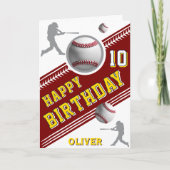Carte Thème d'anniversaire de joueur de baseball de base (Devant)
