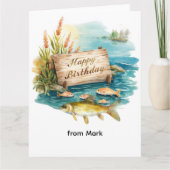 Carte Thème d'anniversaire pêche (Devant)