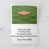 Carte Thème de baseball fête des pères Card (Intérieur)