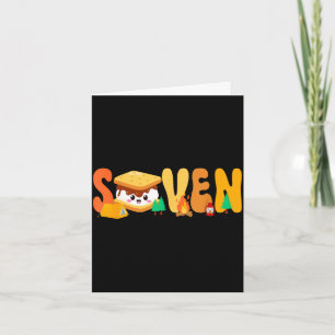 Carte Thème de camping pour 7e anniversaire S'more pour