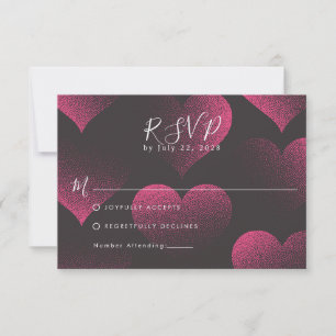 Carte Thème de cœur rouge simple pour RSVP de mariage