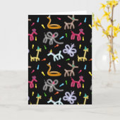 Carte Thème de fête d'anniversaire animaux en ballons po (Fleur jaune)