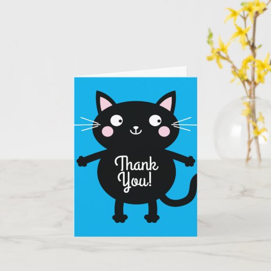 Carte Thème de fête d'anniversaire de Cat Cute Kitty (Fleur jaune)