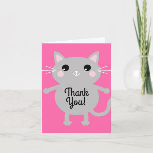 Carte Thème de fête d'anniversaire de Cat Cute Kitty