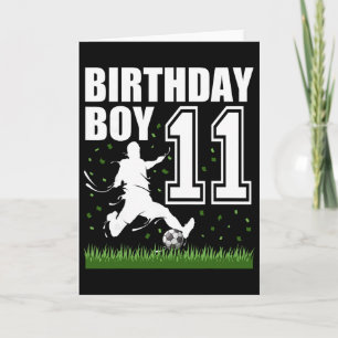 Carte Thème de fête d'anniversaire de football de 11 ans
