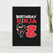 Carte Thème de fête d'anniversaire Ninja pour enfants -  (Devant)