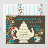 Carte Thème de jardin de thé pour enterrement de vie de  (Devant / Derrière)