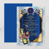 Carte Thème de l'enterrement de vie de garçon aux plumes (Devant / Derrière)