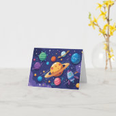 Carte Thème de l'espace et des planètes (Fleur jaune)