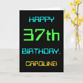 Carte Thème de l'informatique numérique amusante 37ème a (Fleur jaune)