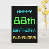 Carte Thème de l'informatique numérique amusante 88ème a (Fleur jaune)