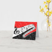 Carte Thème de musique rouge et noire (Fleur jaune)