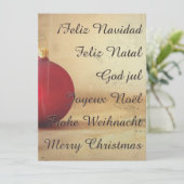 Carte Thème de Noël avec balle de Noël (Debout devant)