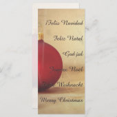 Carte Thème de Noël avec balle de Noël (Devant / Derrière)