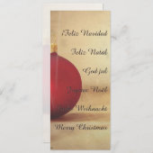 Carte Thème de Noël avec balle de Noël (Devant / Derrière)