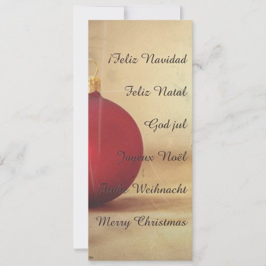 Carte Thème de Noël avec balle de Noël (Devant)