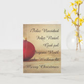 Carte Thème de Noël avec balle de Noël (Fleur jaune)