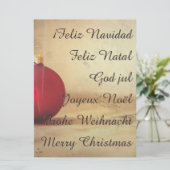 Carte thème de Noël avec boule de Noël (Debout devant)