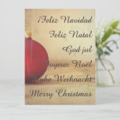 Carte thème de Noël avec boule de Noël (Debout devant)