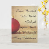 Carte thème de Noël avec boule de Noël (Fleur jaune)