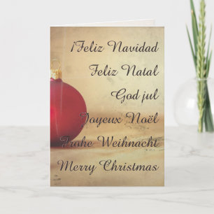 Carte thème de Noël avec boule de Noël